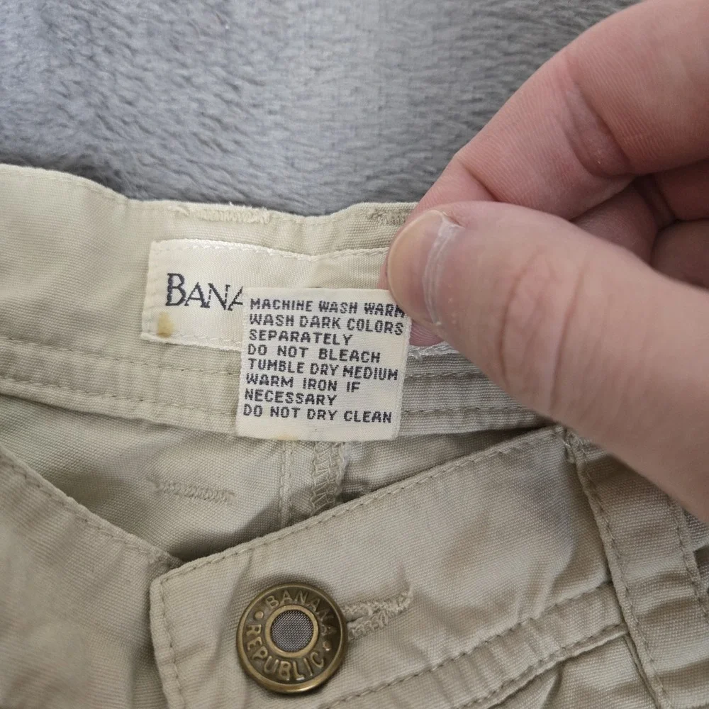VTG Banana Republic Cargo Shorts Men 35 Safari Travel Outback Photographer Beige